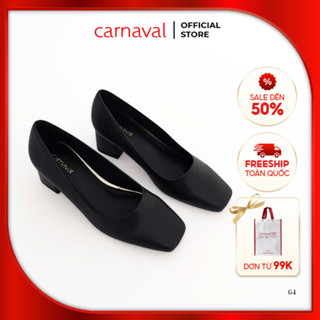 Giày cao gót nữ công sở 5 phân mũi vuông gót trụ sang chảnh, quý phái - Carnaval VS01