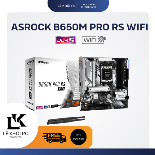 Mainboard ASRock B650M Pro RS WiFi | AM5 | DDR5 | PCIe 4.0 | WiFi 6 | M-ATX | chính hãng