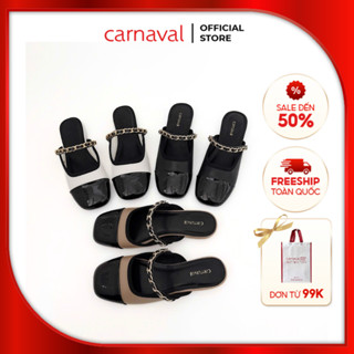 Dép Sục Nữ Carnaval Mũi Vuông Quai Gắn Xích Siêu Sang Trọng, Dễ Đi - VS79