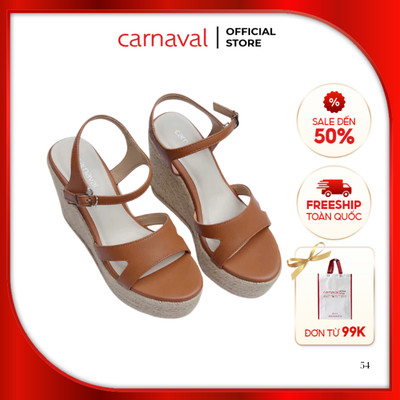 Giày Cao Gót Đế Xuồng Bọc Cói Carnaval Quai Ngang Cao 11cm Thanh Lịch, Sang Trọng - VS121