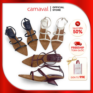 Giày Sandal Nữ Mũi Nhọn Carnaval Gót Khuyết Thời Trang Cao 5cm Quai Mảnh Cá Tính - VS172