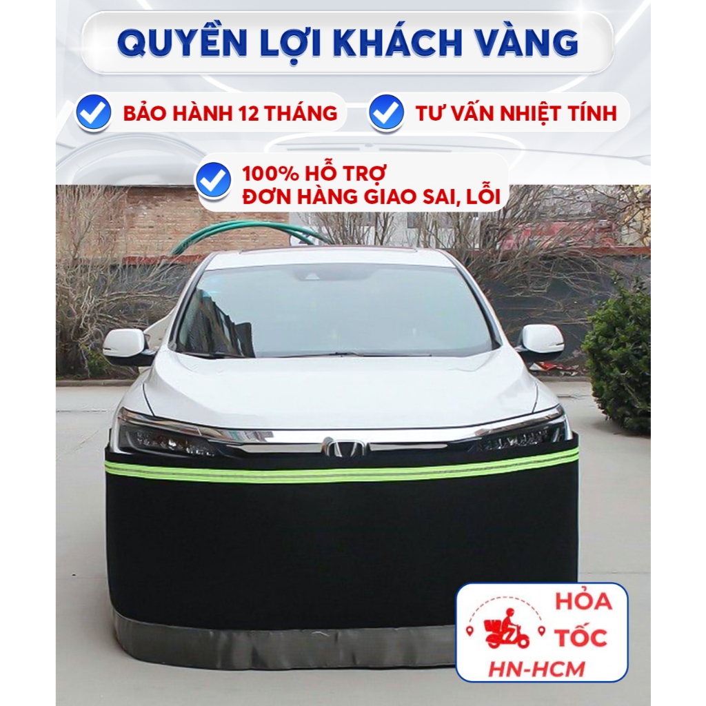 Quây chống chuột ô tô lưới nỉ dày chân đế inox chống nước có phản quang bảo vệ khoang máy