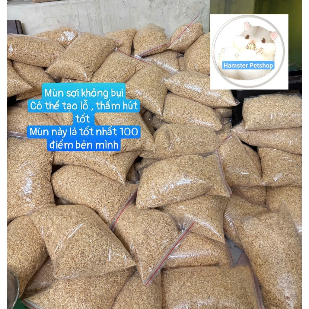 Mùn sợi gỗ Thông mùn thơm tự nhiên lót chuồng cho hamster , nhím , sóc 500g