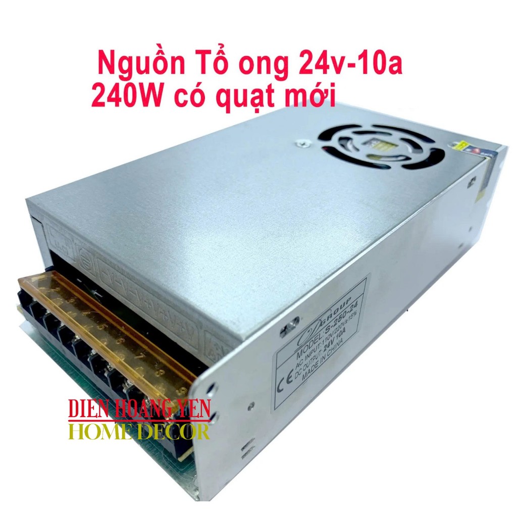 Nguồn Tổ Ong 24V 10A có quạt - adapter - bộ chuyển nguồn 24v 10a