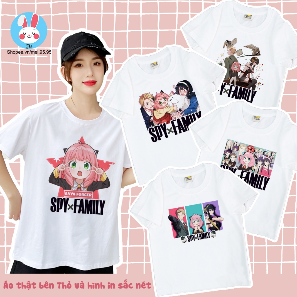 Áo thun in hình anya spy family,áo anya màu trắng cho bé siêu cute hình nét (Anya)