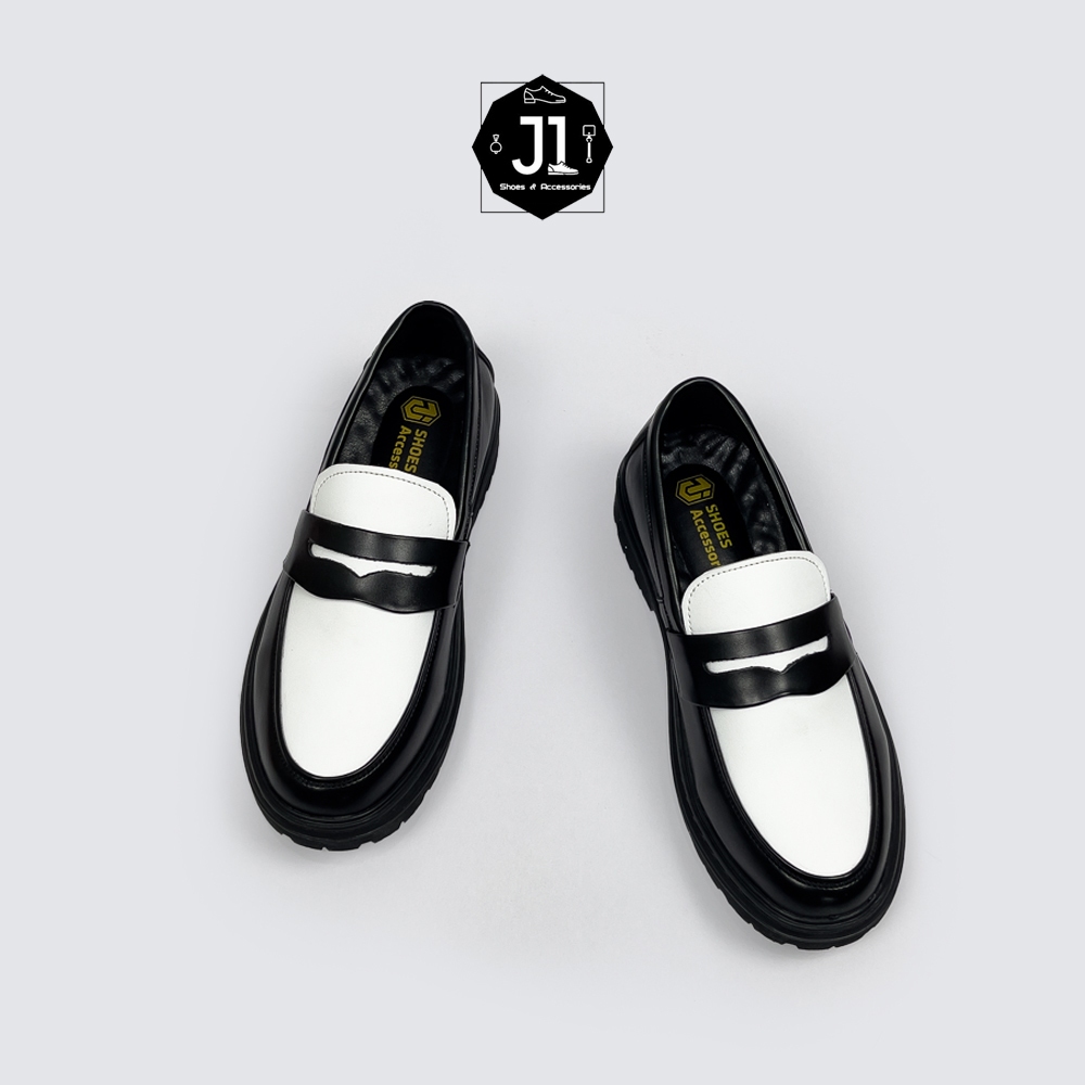 Giày Penny Loafer Da Nguyên Tấm Cao Cấp J1, Giày Lười Nam Đế Tăng Chiều Cao 4.5cm
