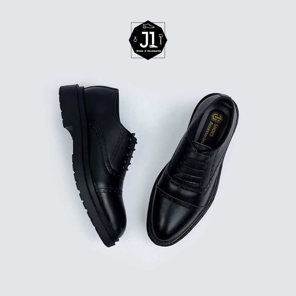 Giày Oxford Nam Da Bò Nguyên Tấm J1, Giày Tây Nam Đế Cao Su Hai Tầng Sang Trọng Lịch Lãm