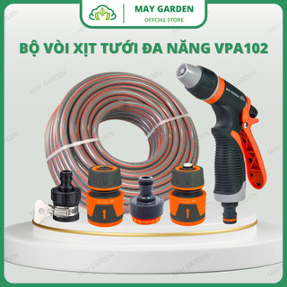 Bộ vòi xịt nước tưới cây, rửa xe MAY GARDEN VPA102 kèm phụ kiện và ống dẫn nước 3 lớp, vòi xịt sân