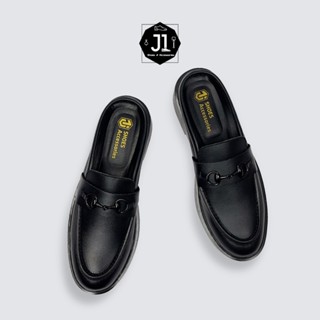 Sục Da Nam Nguyên Tấm J1 S24 Đế Cao Su Đúc 4cm, Giày Hở Gót Phong Cách Trẻ Trung Thanh