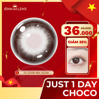 Kính áp tròng ANN LENS 1 ngày Just Choco - Lens cận khóa ẩm màu nâu choco độ cận 0-8