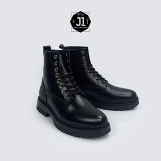 Giày Chunky Combat Boot J1 Da Bò Nappa Nguyên Tấm,Giày Boot Nam Đế Tăng Chiều Cao 4.5cm