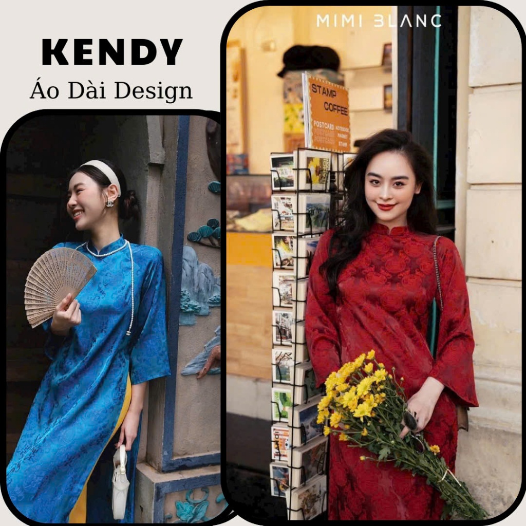 Áo Dài Design Gấm Thọ Dơi Cao Cấp - Chất Liệu Tơ Tằm Mềm Mại & Hoa Văn Thọ Dơi May Mắn - Phong Cách 