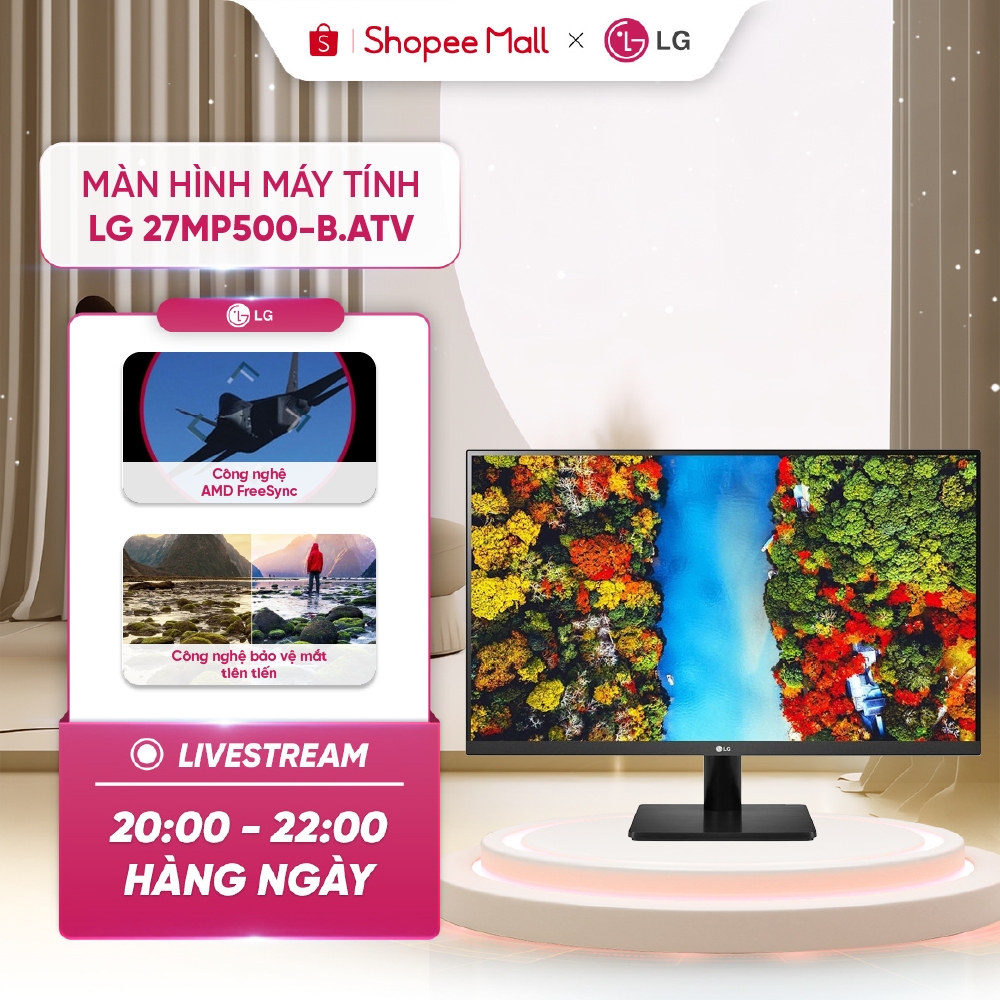 Màn hình máy tính LG 27MP500-B.ATV |IPS 27" Full HD 75Hz AMD FreeSync™ thiết kế 3 cạnh không viền, h