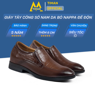 Giày tây da nam kiểu lười chất liệu da bò công sở đẹp trung niên cao cấp bảo hành 5 năm GT99 TIMAN