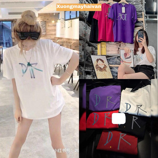 HV - [XẢ KHO] Áo Phông Dáng Rộng Nam Nữ Unisex In Chữ Chất Cotton Nhiều Màu