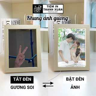  Khung ảnh gương hiện ảnh khi bật đèn LED in theo yêu cầu Quà tặng bạn gái quà tặng người yêu sinh nhật 