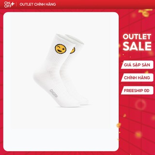 [OUTLET] Tất vớ nam cổ trung Cotton họa tiết mặt cười kháng khuẩn khử mùi - ONOFF 18AQ24A120