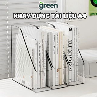[SẴN] Khay đựng tài liệu A4 trong suốt để bàn, Kệ đựng sách vở gọn gàng bằng nhựa Acrylic cứng cáp