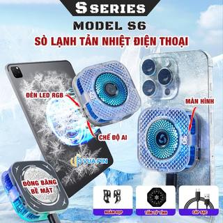 Sò lạnh tản nhiệt điện thoại S6 / S9 / S10 / S2 Led RGB Gaming có màn hình hiển thị nhiệt độ