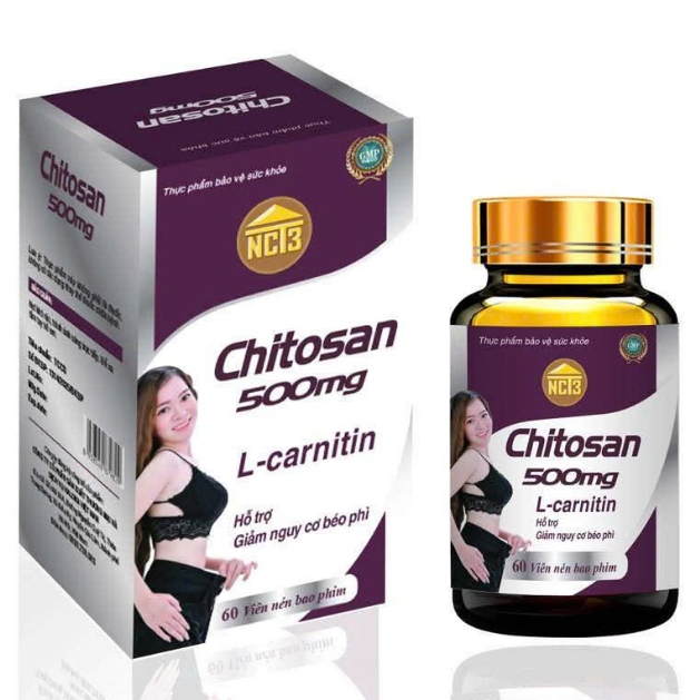 Viên uống hỗ trợ giảm cân chitosan (hộp 60 viên dạng nén viên to) giảm mỡ bụng, mỡ đùi, mỡ máu