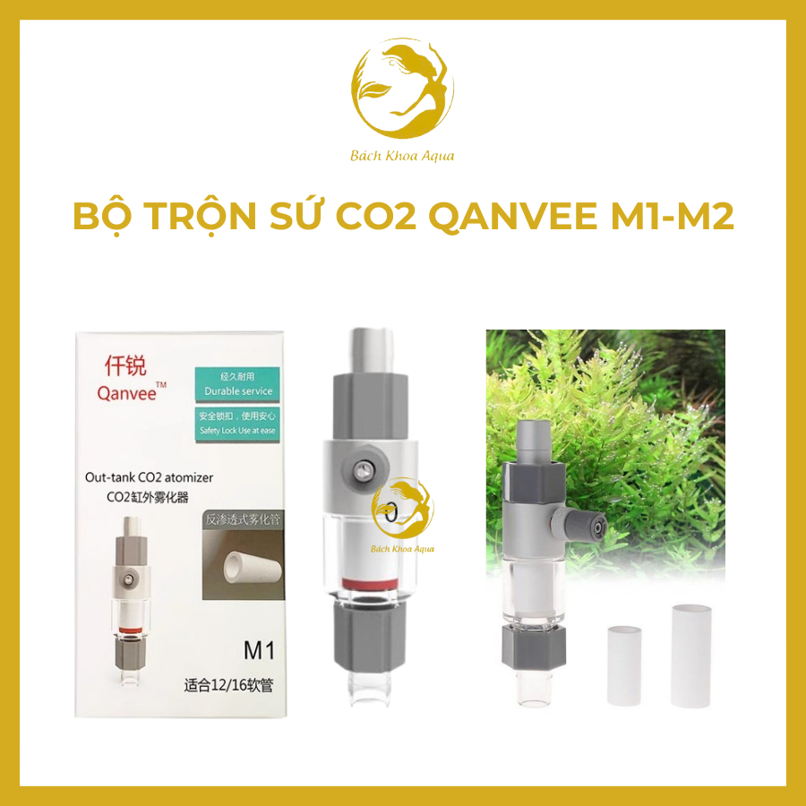 Bộ trộn sứ CO2 Qanvee M1 M2 - phụ kiện bể thủy sinh, hồ cá cảnh