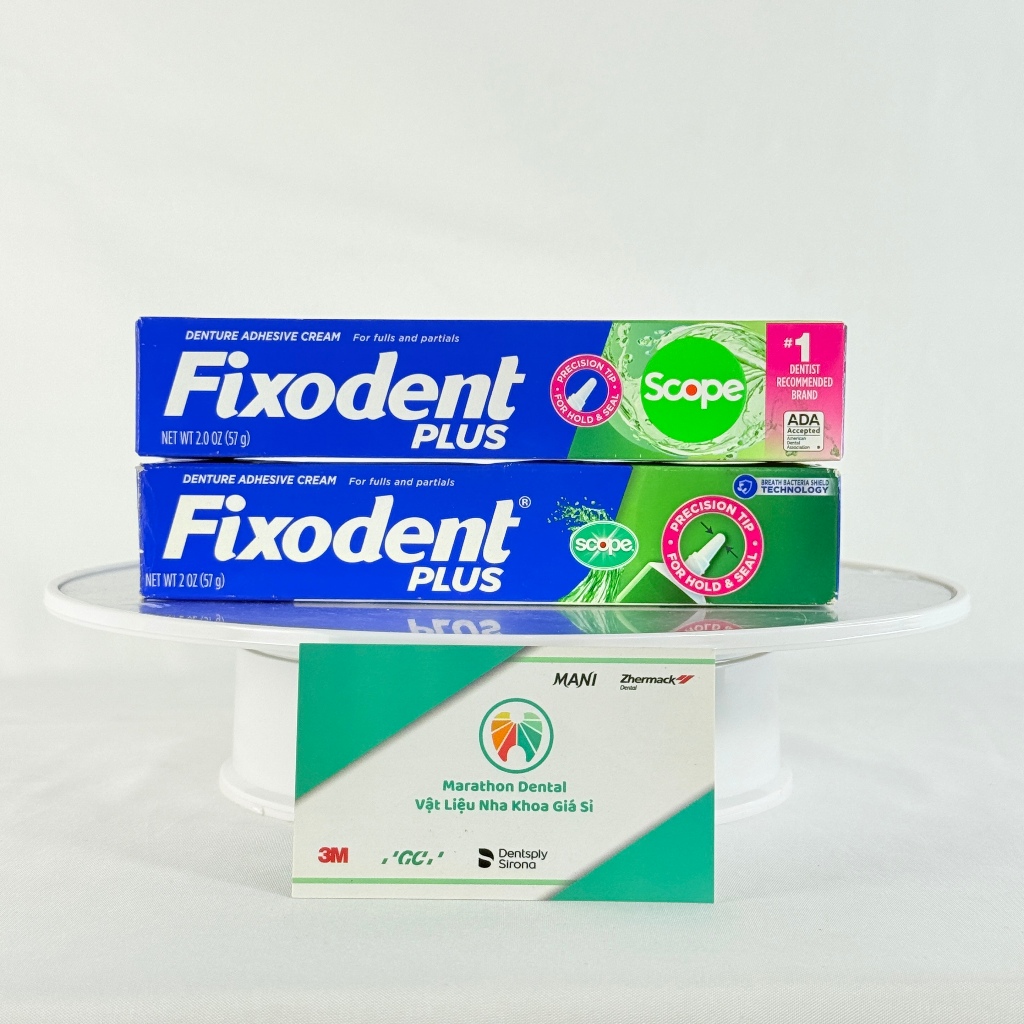 [COMBO 2 TYPE] [Hương Bạc Hà] Keo Dán Hàm Răng Giả Fixodent 57g | Marathon Dental