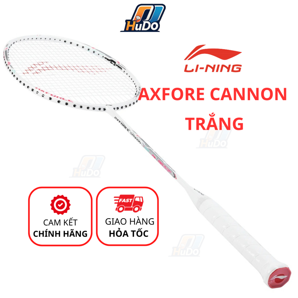 Vợt cầu lông Lining Axforce Cannon màu Trắng - Vợt Lining Cannon 4U công thủ toàn diện căng sẵn
