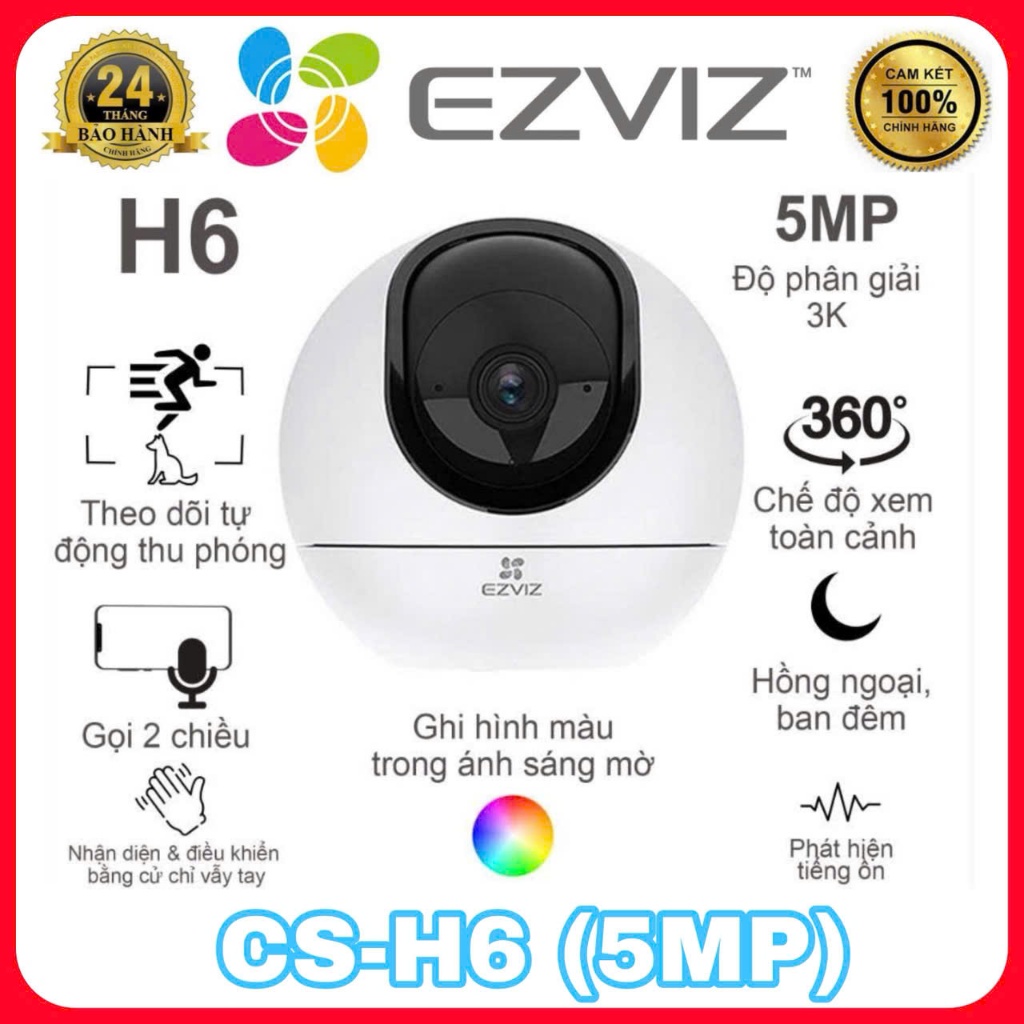 Camera WiFi thông minh 5MP EZVIZ H6 3K CS-H6 (5MP)