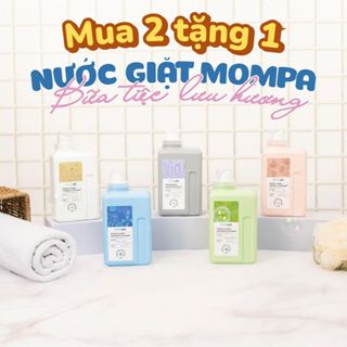 [MUA 2 TẶNG 1] Nước giặt Mompa Organic hữu cơ cho quần áo sơ sinh diệt khuẩn Enzime tẩy sạch vết bẩn cứng đầu can 1.2L
