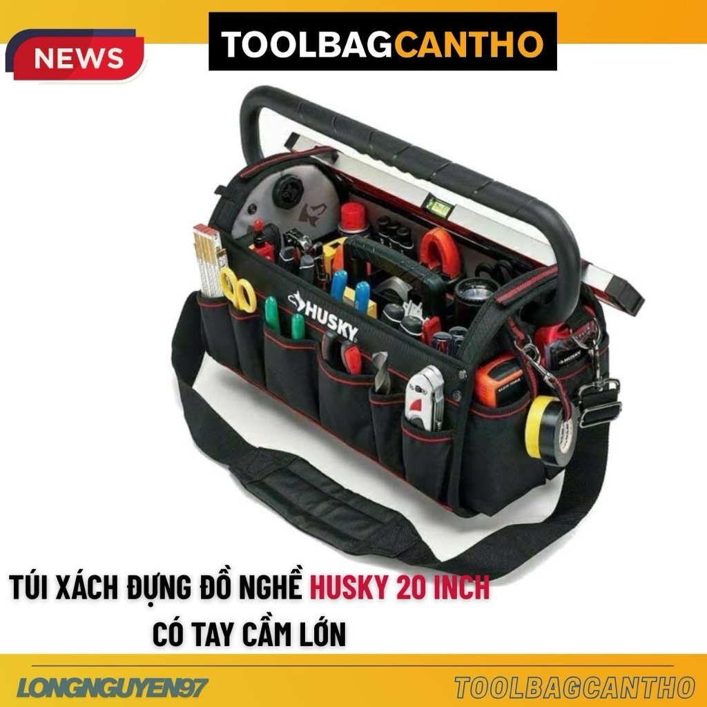 Túi xách đựng đồ nghề Husky 20 inch có tay cầm lớn