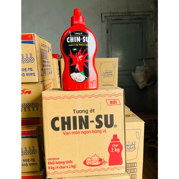 Thùng 4 chai Tương Ớt CHIN-SU Chai Lớn 2Kg
