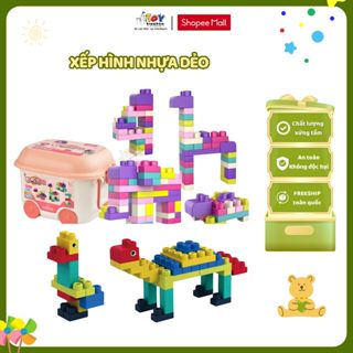 Đồ Chơi Xếp Hình Thông Minh Toykingdom - Chất Liệu Nhựa Dẻo An Toàn - Miếng Ghép To - Có Hộp Đựng