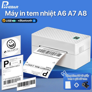 Máy in nhiệt A6 in đơn hàng, mã vạch, phiếu gửi hàng, logo có sẵn lớp keo tự dính,40-108MM