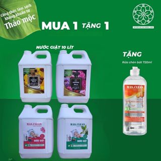  Nước Giặt Xả Hữu Cơ Thơm Lâu MAS.CLEAN An Toàn Cho Da Nước Giặt Đồ An Toàn Cho Bé - Can 10 Lít Siêu Tiết Kiệm 