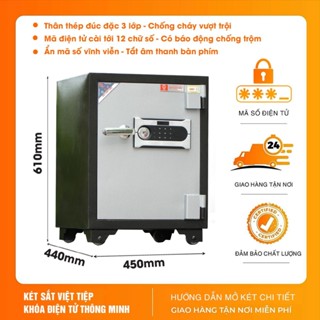 Két Sắt Việt Tiệp Điện Tử, Két Sắt Gia Đình KVT1112 Sang Trọng Chuẩn Phong Thủy Có Bánh Xe Miễn Phí Giao Hàng