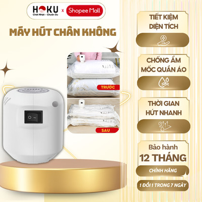 Máy Hút Chân Không Quần Áo HOKU Cầm Tay Mini Hút Chân Không Quần Áo, Chăn Gối Nhỏ Gọn Kèm Túi-MCK01