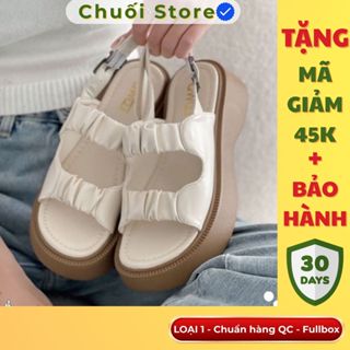 [SẴN CHUẨN QC] Dép Sandal Ulzzang LOẠI 1 - Dép Quai Hậu Hai Quai Đế Nâu Dây Kiểu Chun chuẩn hàng quảng châu