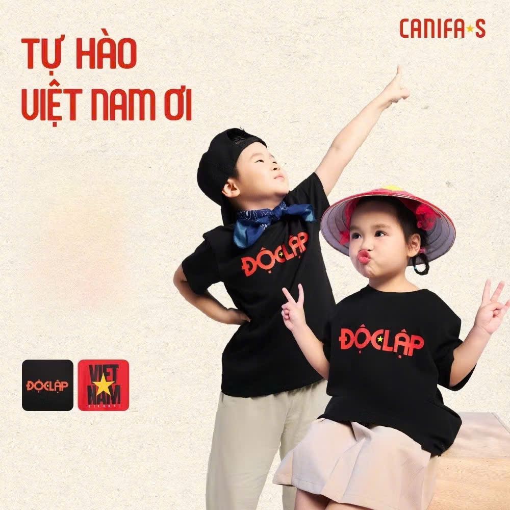 Áo thun Việt Nam unisex trẻ em Cờ đỏ sao vàng CANIFA YÊN LẠC mã 3TS25S014