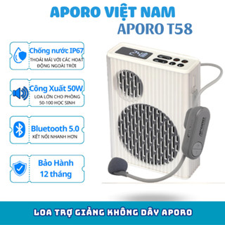 Máy Trợ Giảng Aporo T58 2.4G – Công Suất Lớn 50W, Pin Khủng, Sạc Nhanh, Chất Âm Tuyệt Vời