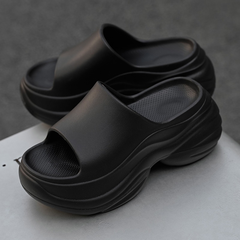 Dép nữ đế độn 8cm quai ngang cao chất EVA xịn sò dép bánh mì tăng chiều cao siêu êm siêu nhẹ thegioigiay V414