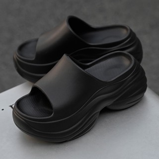 Dép nữ đế độn 8cm quai ngang cao chất EVA xịn sò dép bánh mì tăng chiều cao siêu êm siêu nhẹ thegioigiay V414