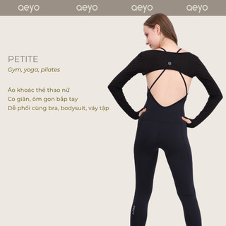  aeyo | Áo khoác tập yoga gym pilates nữ PETITE vải thun tăm co giãn thoáng khí AC002 
