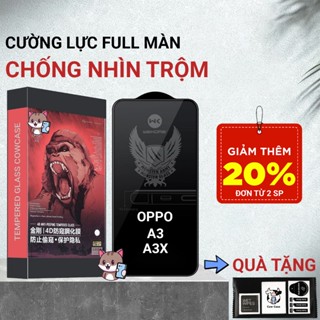 Kính cường lực Oppo A3x, A3 4G Meocase chống nhìn trộm full màn | Miếng dán bảo vệ màn hình cho oppo