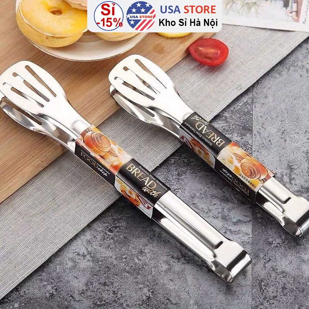 Kẹp Gắp Thực Phẩm Inox A9 Cao Cấp - Kẹp Đa Năng Nướng Thịt/ Gắp Bánh Mì/ Bánh Ngọt /Buffet - Kẹp Gắp Than INOX