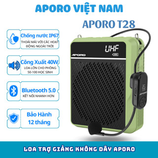 Máy trợ giảng không dây APORO T28 , Loa trợ giảng không dây APORO T28 công xuất 40W pin siêu khỏe tích hợp Bluetooth 5.0