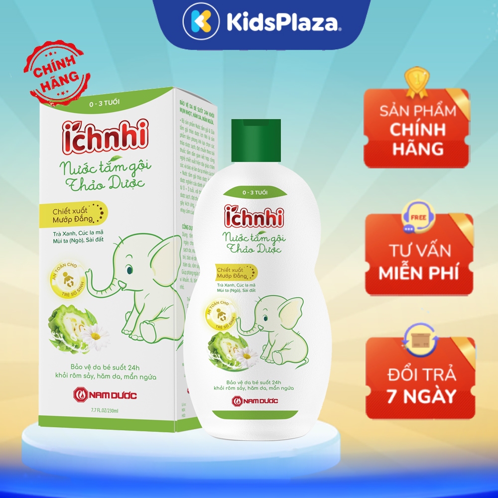 Nước tắm gội thảo dược Ích Nhi 230ml - Kids Plaza