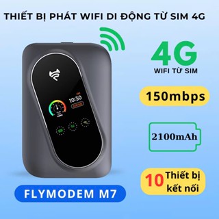 [TẶNG SIM 4G VINA 500GB] Thiết Bị Phát Wifi Di Động FLYMODEM M7 Màn Hình LCD - Kèm PIN 2100mah