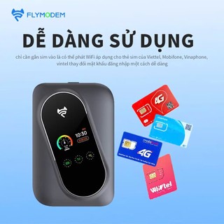 [TẶNG Sim 4G Viettel 7Gb/Ngày] Thiết Bị Phát Wifi Di Động FLYMODEM M7 Màn Hình LCD Kèm PIN 2100mah