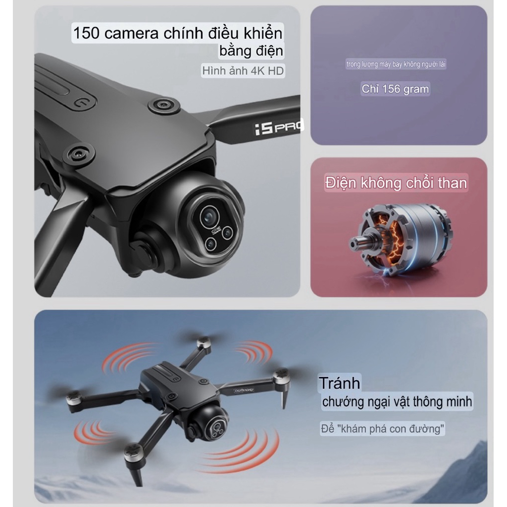 Flycam i5 Pro động cơ không chổi than , camera to , có 2 camera | BigBuy360 - bigbuy360.vn