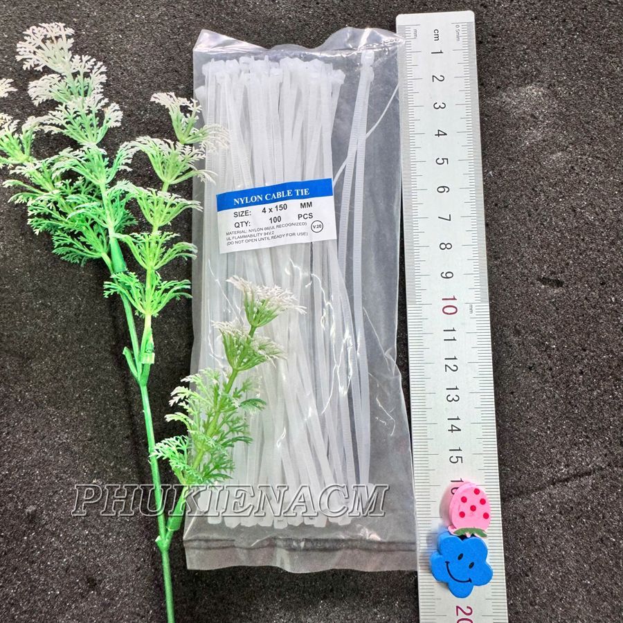 TÚI Dây Rút Nhựa Đa Năng Trắng 15 cm (1 túi 70 sợi)